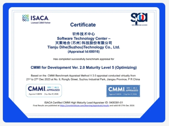 喜報(bào)！天聚地合（蘇州）科技股份有限公司榮獲CMMI5級(jí)認(rèn)證